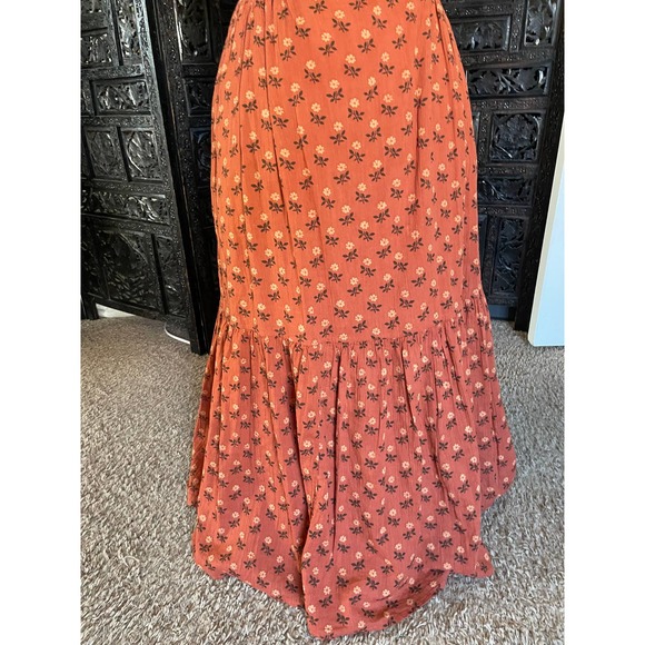 Madewell Rust Floral Midi Dress - Picture 8 of 12